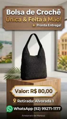 Bolsa de crochê média 