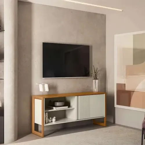 Rack Gold Linea Brasil, ideal para TVs até 55 Polegadas - Entrega Imediata;