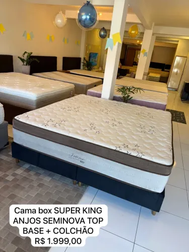 Cama box SUPER KING ANJOS SEMINOVA TOP - ENTREGO