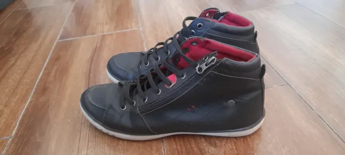 Sapatenis N39 masculino couro cano alto 