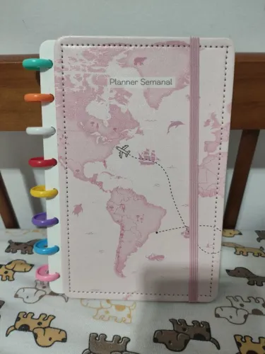 Caderno de discos smart A5 novo na cor rosa