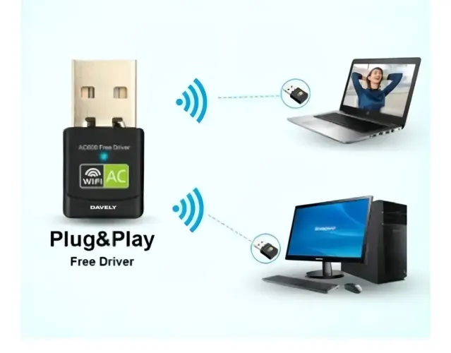 Adaptador Wifi Dual Band 2.4 / 5ghz 600mbps Wireless Sem Fio