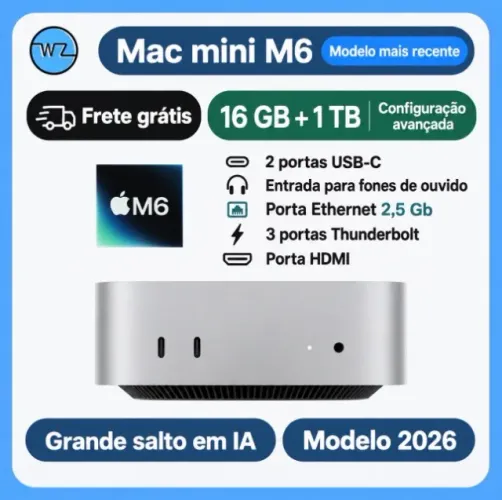 Mac mini M6 | 16GB RAM | SSD expandido para 1TB