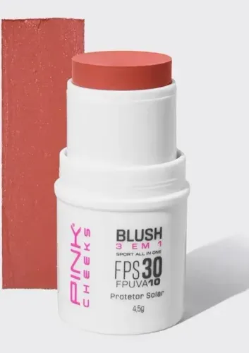 NOVO: Pink Cheeks 3 em 1 Batom/Blush/Sombra FPS30 FPUVA10 4,5G - SOFT PEACH