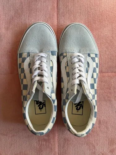 Tênis Vans Old Skool Original Checkerboard Azul US Women 6 Novo