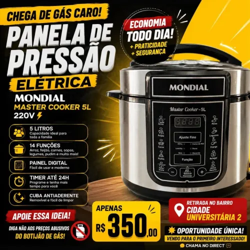 Panela de Pressão Elétrica - Mundial -