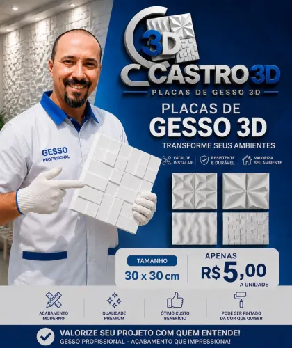 Placas de gesso 3D
