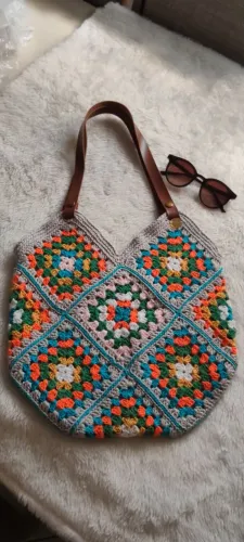 Bolsa de crochê Square 