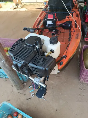 Caiaque raptor completo remo cadeira motor elétrico motor a gasolina bateria e carregador 