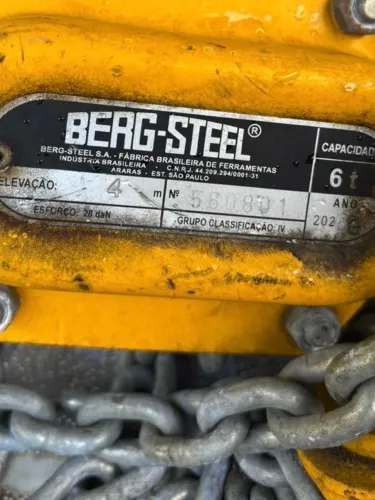 Talha Manual Com Alavanca 6 Ton, 4m Elevação BERG-STEEL