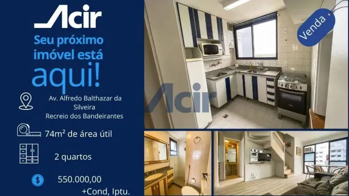 ACIR ADMINISTRADORA- APARTAMENTO DUPLEX COM ÓTIMA LOCALIZAÇÃO- 1 VAGA- R$550.000,00