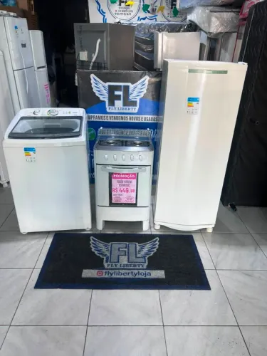 KIT COZINHA GELADEIRA CONSUL DEGELO SECO FOGÃO 4 BOCAS MANUAL MÁQUINA DE LAVAR 12 KG