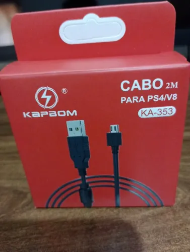 Cabo Carregador Ps4 2 Metros, V8. Novo, 3 meses de garantia. Cabo Carregador Celular.