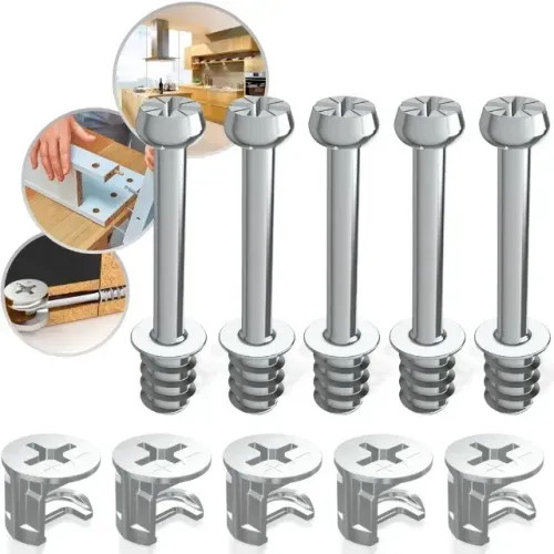 Kit 15 Minifix Girofix + Castanha EM AÇO Tambor 11x9mm Parafuso Móveis MDF Pino Philips