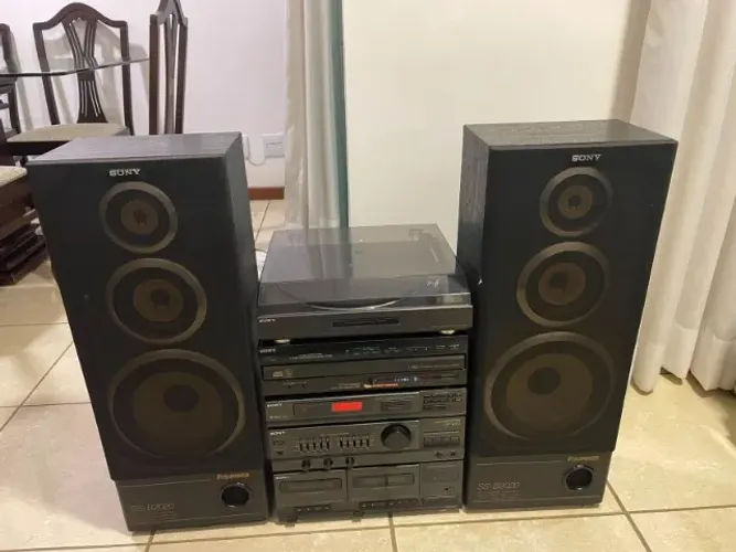 Som Sony LBT-V202R Vintage Completo + Toca-Discos + CD 5 Discos + Caixas e Controles