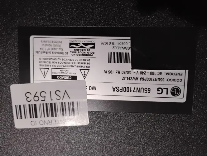 TV LG 65P para retirada de peças 
