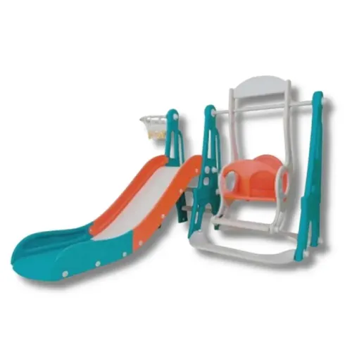 Playground Infantil 3x1 Balanço Escorregador E Cesta De Basquete - IMPORTWAY