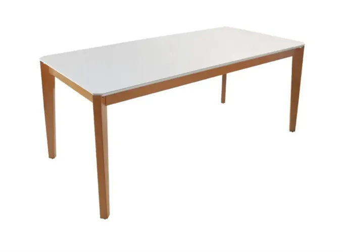 Mesa De Jantar Quadrada 1,80 Acabamento Vidro Off White NOVO