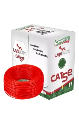 Cabo Rede Upt Cat5e Condutti 100% Cobre Vermelho Caixa 305m