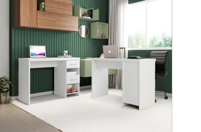 Nova Escrivaninha mesa Desktop 02 gavetas = Entrega + Montagem Grátis.