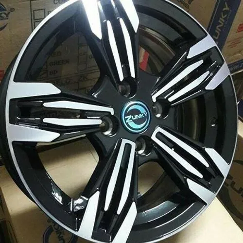 Roda aro 15 zk770 preta com diamantado BMW Fiat palio jogo