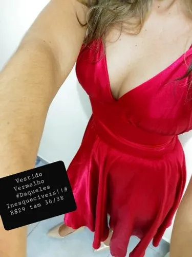 Vestido Vermelho tam.36/38. (zíper)