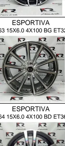 Roda Nova aro 15 - Modelo Eclipse 4x100( Em até 12x)
