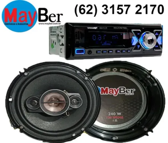 par mayber audio 120rms com alto radio Roadstar com bluetooth