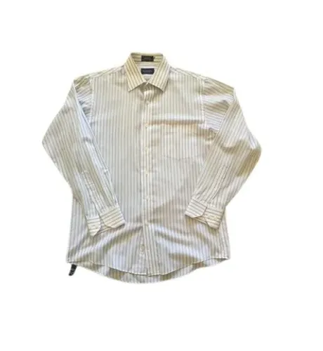 Camisa Social Masculina Van Heusen Broadcloath Listrada Ótimo Estado - Tamanho M (33/34)