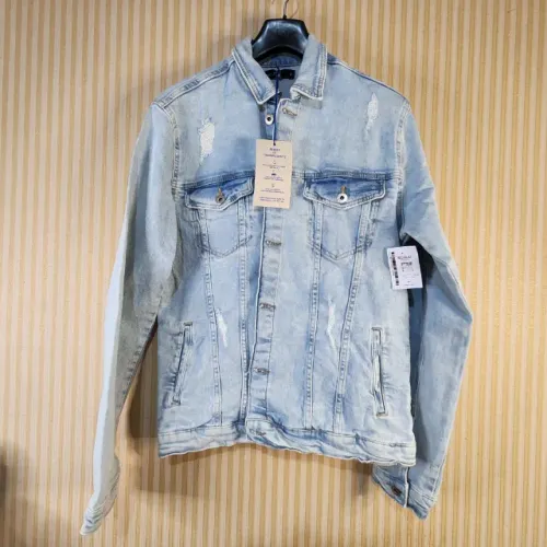 Jaqueta Jeans Azul Lavado com Destroyed | Pool Jeans