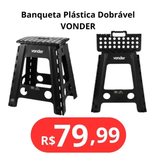 Banqueta Plástica Dobrável Vonder