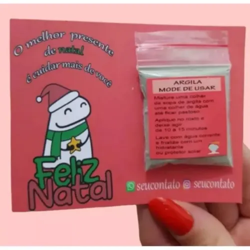 25 Mimos agradecimento ao cliente/Flork feliz Natal/Festas fim de ano/cartão  com argila