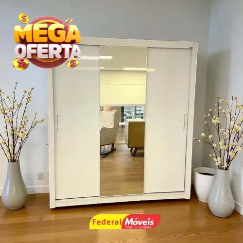 Guarda Roupa Casal 3P 2G c/ Espelho (Pés de Brinde) - Chama no WhatsApp 