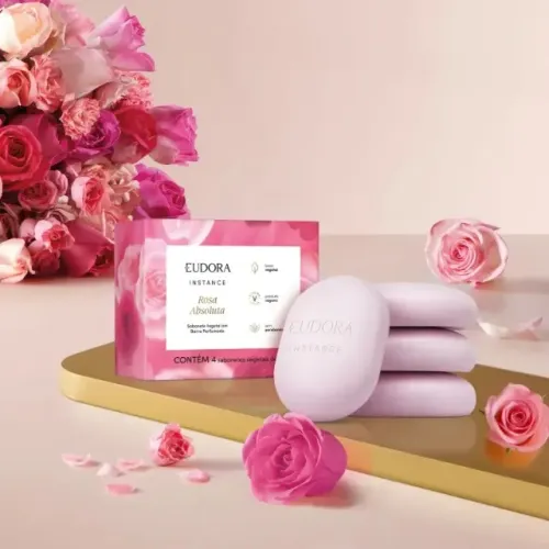 Sabonete Vegetal em Barra Instance Rosa Absoluta 80g (4 unidades)