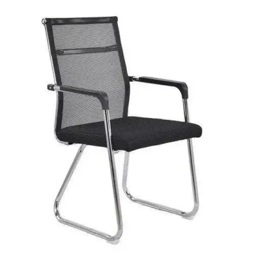 Cadeira Interlocutor Tela Eros Cor Preta Design Moderno Confortável Modelo 30047