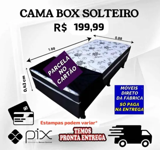 CAMAS BOX SOLTEIRO DIRETO DA FÁBRICA 