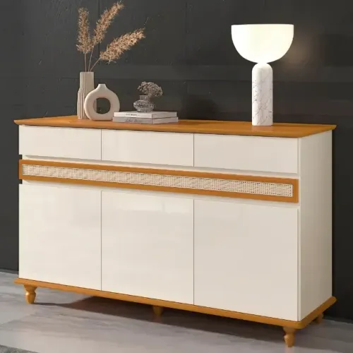 Buffet 3 Portas Açores Off White/Cedro Pronta Entrega!