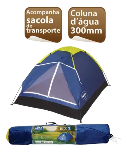 Barraca Camping Iglu Nova Para 2 Pessoas Azul - Mor