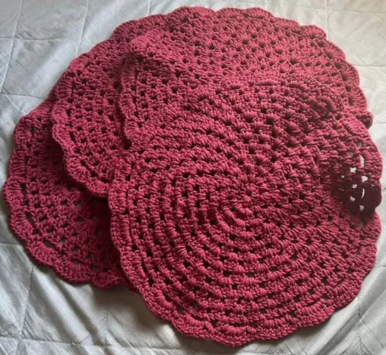 Kit com 4 sousplat de crochê 