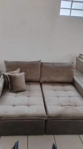 Sofá Cama New Ônix 4 Lugares Bege Castor