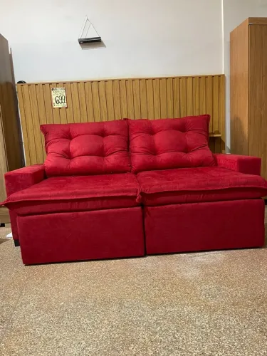 Sofá 2 Lugares Vermelho retrátil reclináveis