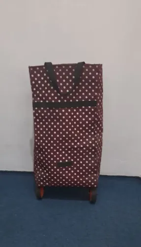 Bolsa sacola de compras dobrável com rodinhas