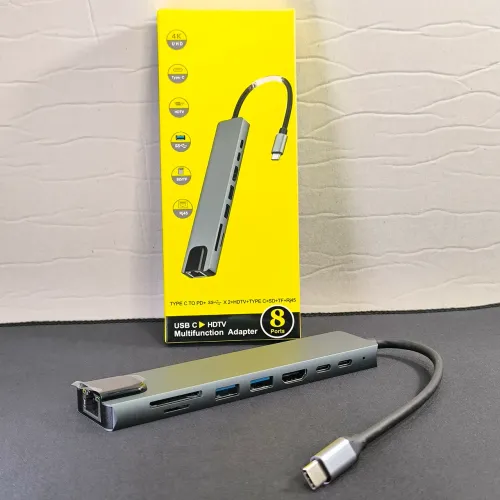 Hub Tipo c com HDMI e entrada para cabo de rede Rj45 