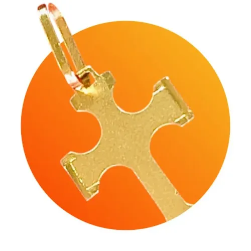 Pingente de Ouro Amarelo (750) Estilizado em Forma de Cruz