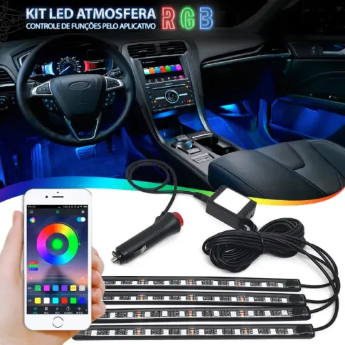 Kit Leds Luz RGB para Pedais Sola Modelo Universal com Várias Cores - RGB Automotivo  
