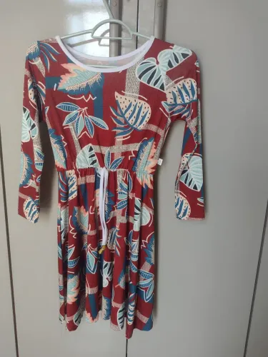 Vestido Infantil Floral Vermelho - Tamanho G
