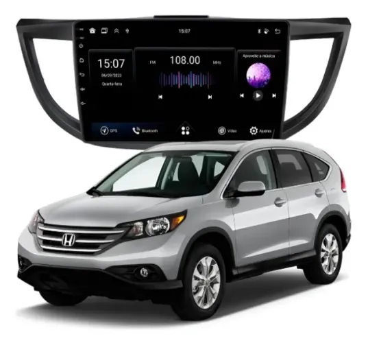 Central Multimídia Octacore 10 Pol. 4Gb/64Gb 4G Carplay/A. Auto s/ fio CR-V 2012 a 2016