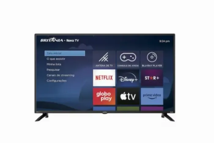 Smart TV LED 42" Britânia com Tela Plana, Wi-Fi, HDMI e USB | R$ 1.300,00