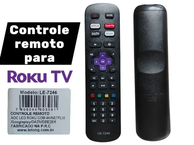 Controle Remoto para Ruku Streaming