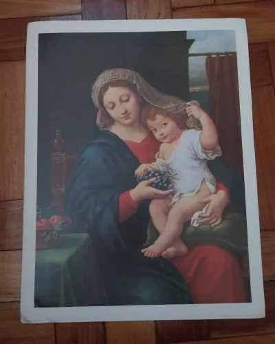 GRAVURA DE NOSSA SENHORA DA UVA 45X33